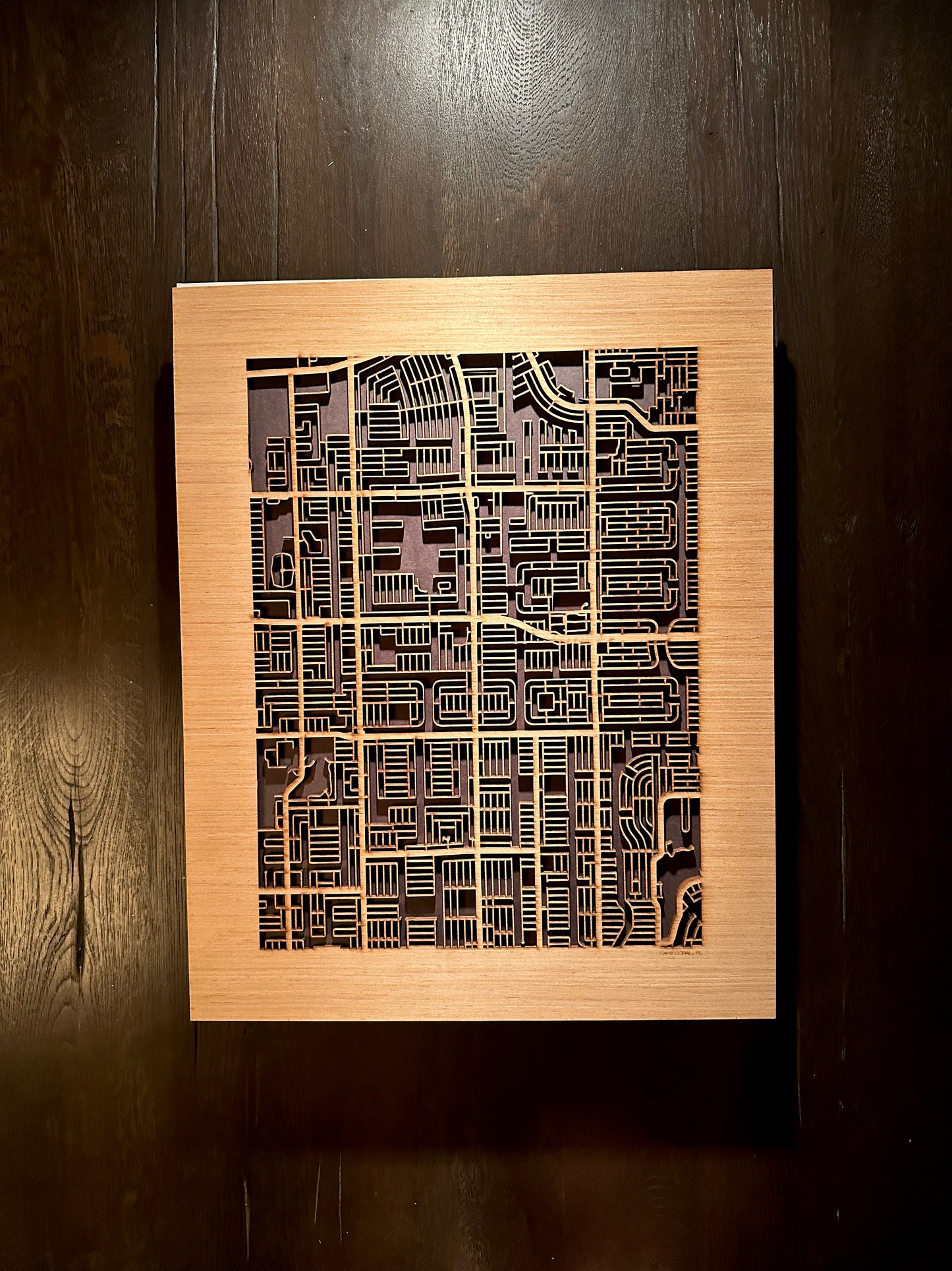 Cape Coral, FL City Street Map | Modern Wood Wall Art in a Minimalist design. 2 sizes