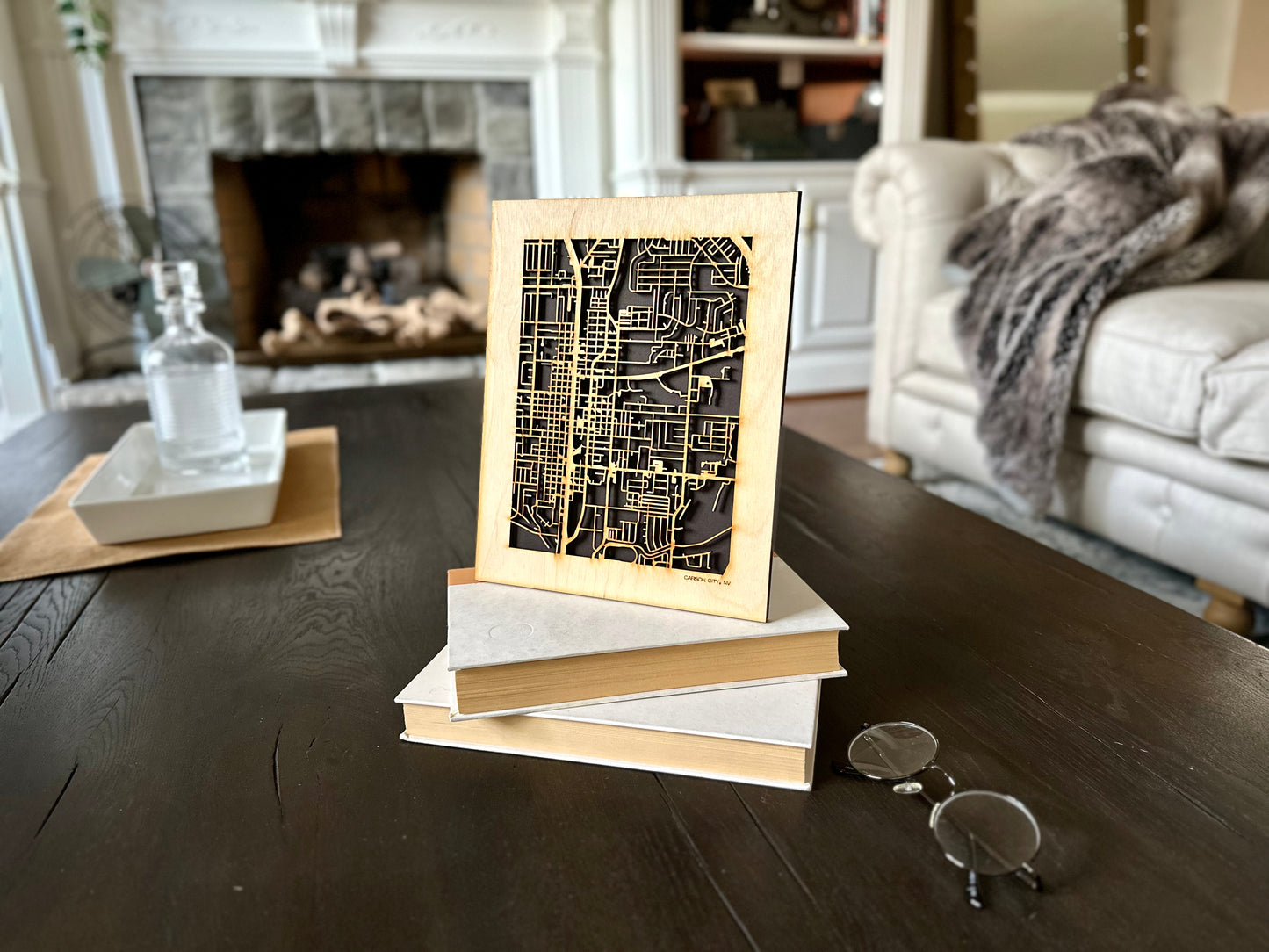 Carson City, NV City Street Map | Modern Wood Wall Art in a Minimalist design. 2 sizes