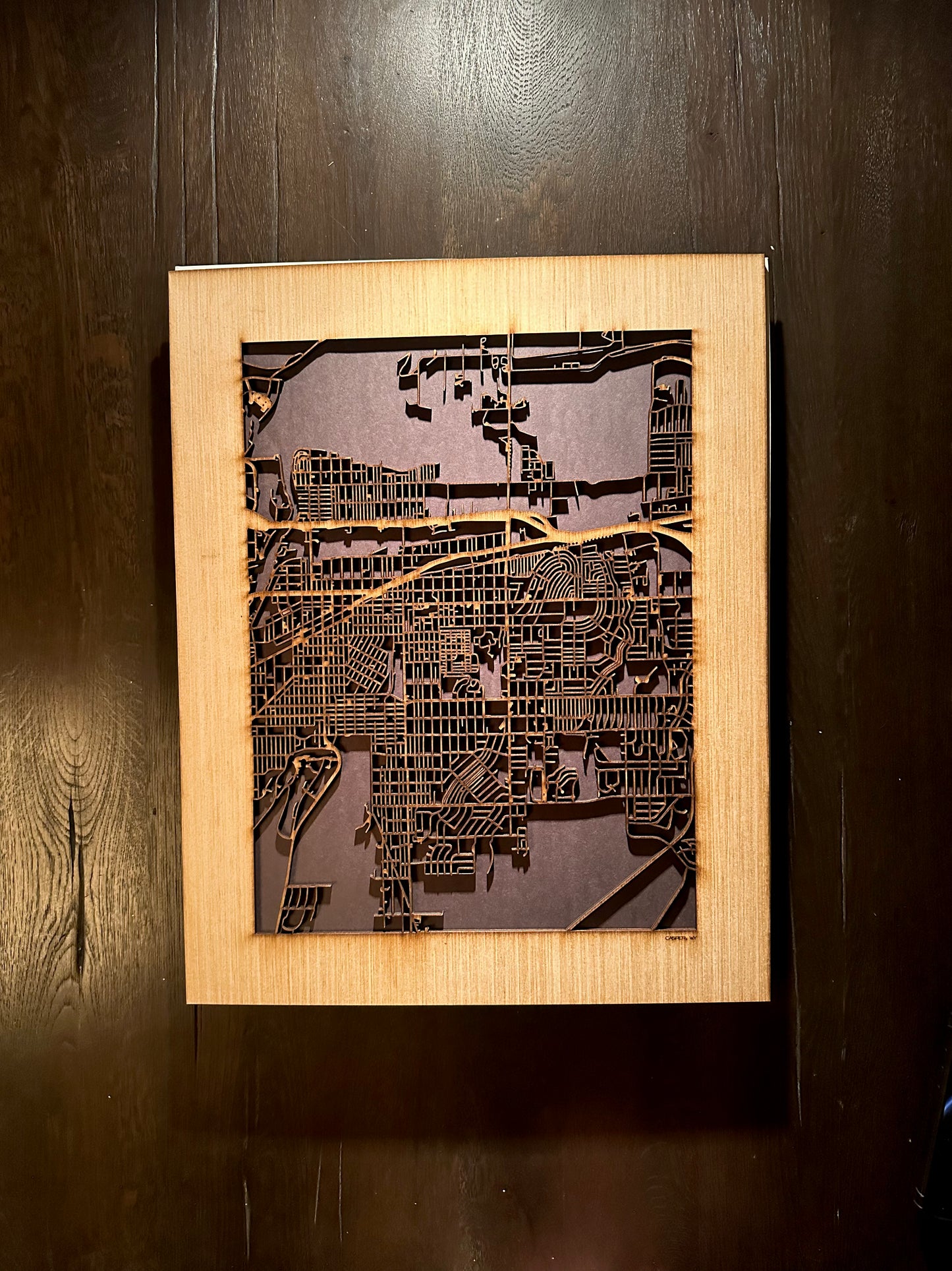 Casper, WY City Street Map | Modern Wood Wall Art in a Minimalist design. 2 sizes