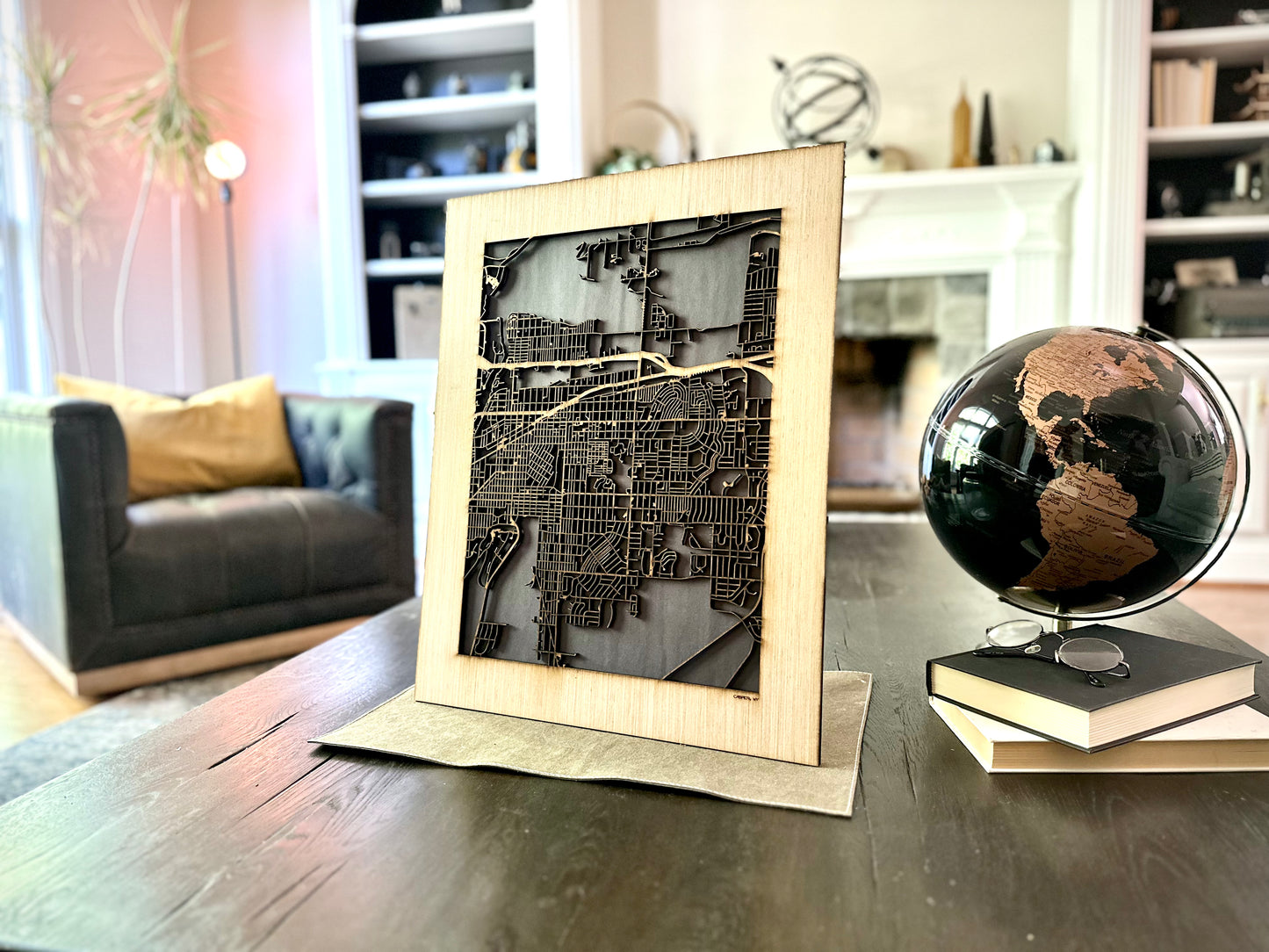 Casper, WY City Street Map | Modern Wood Wall Art in a Minimalist design. 2 sizes