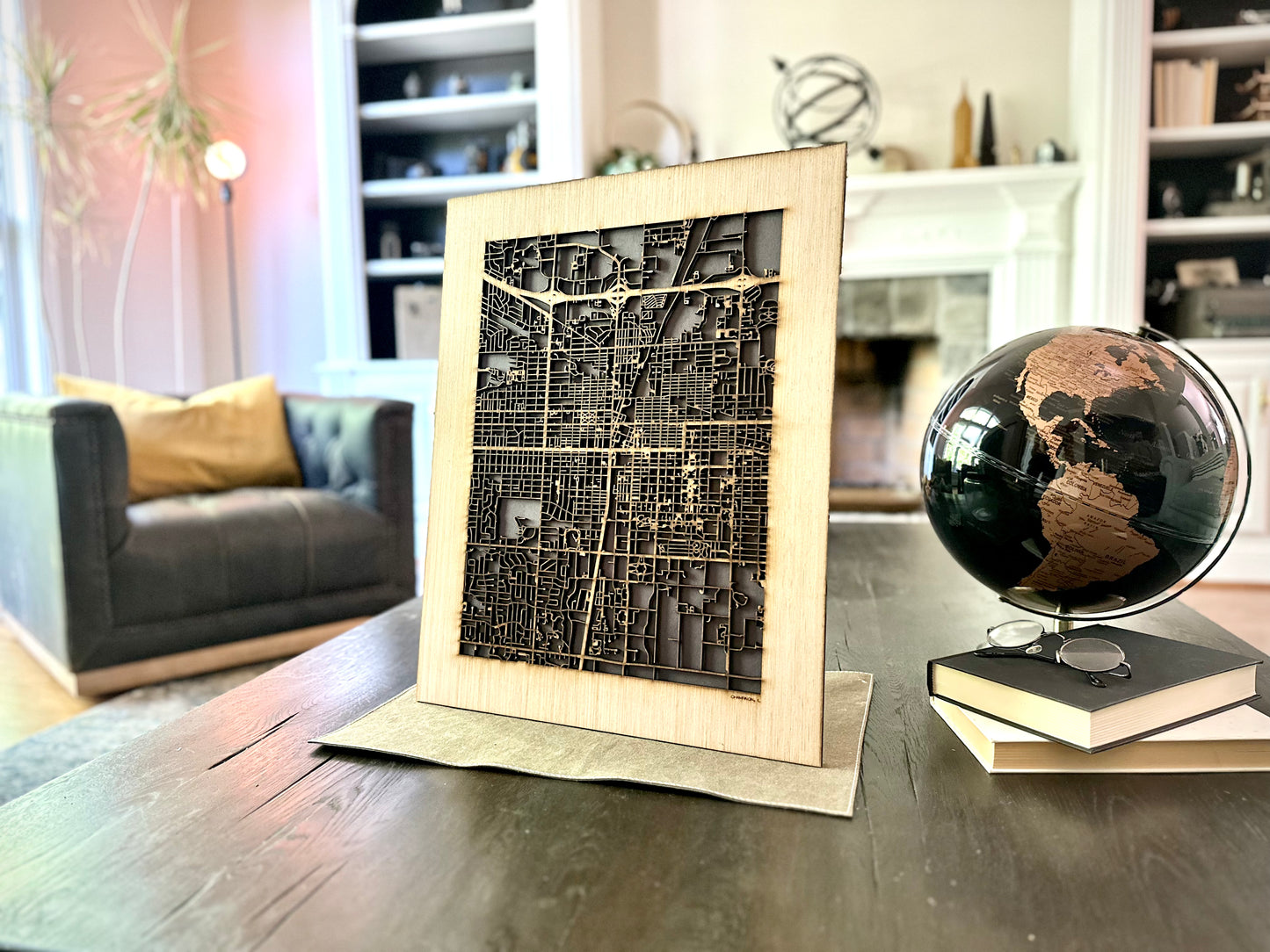 Champaign, IL City Street Map | Modern Wood Wall Art in a Minimalist design. 2 sizes