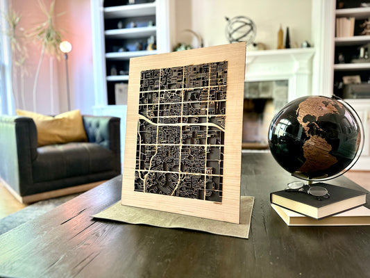 Chandler, AZ City Street Map | Modern Wood Wall Art in a Minimalist design. 2 sizes