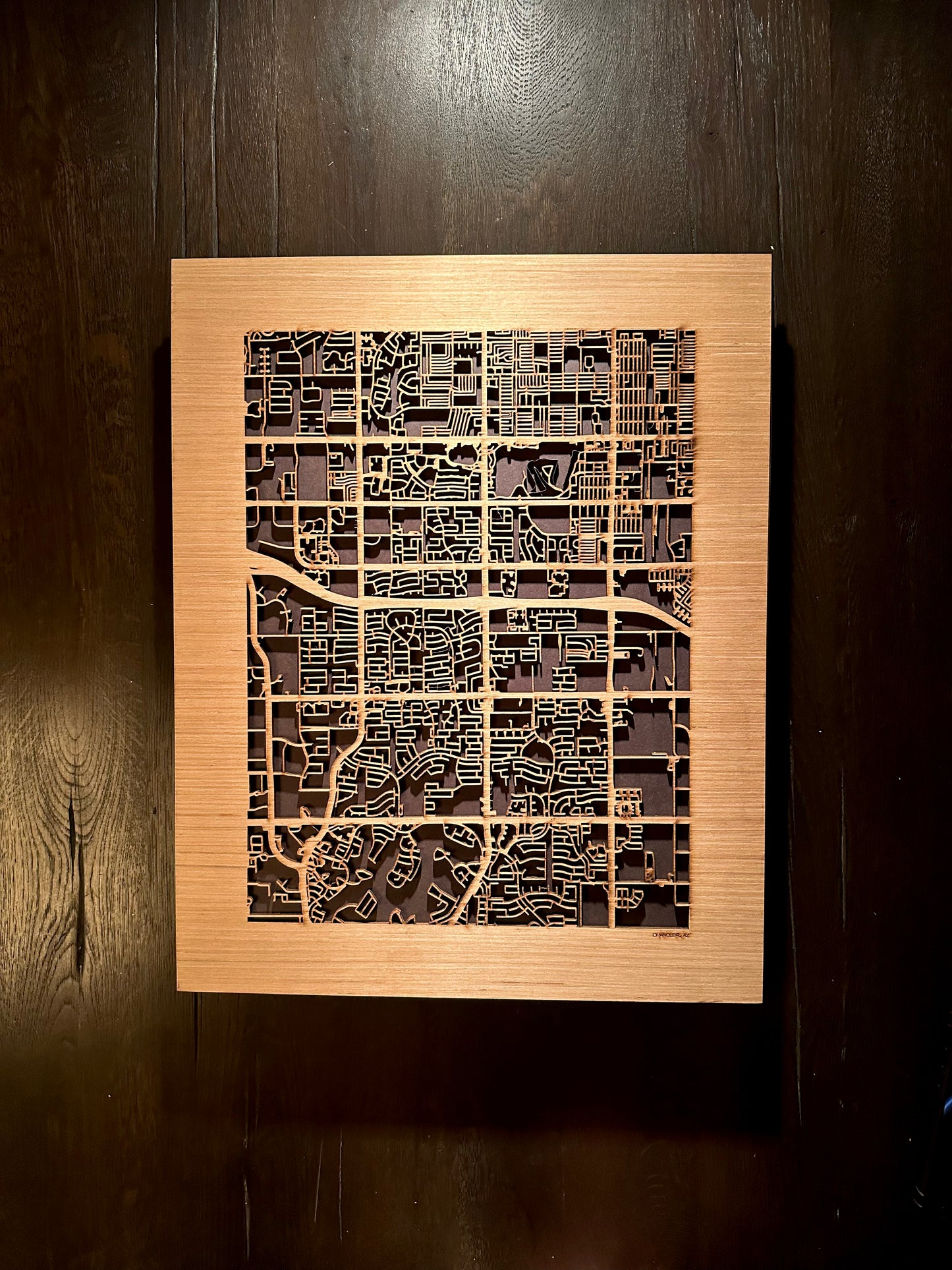 Chandler, AZ City Street Map | Modern Wood Wall Art in a Minimalist design. 2 sizes