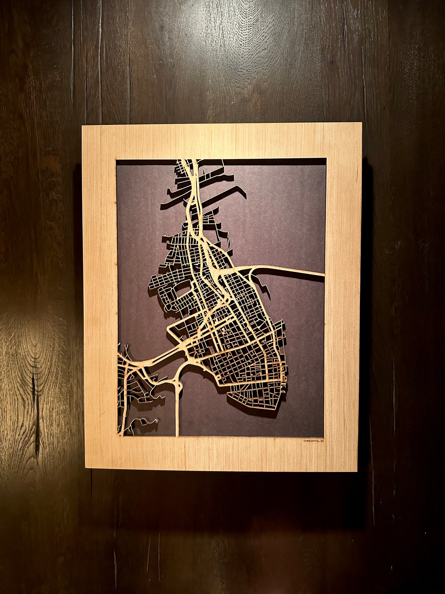 Charleston, SC City Street Map | Modern Wood Wall Art in a Minimalist design. 2 sizes