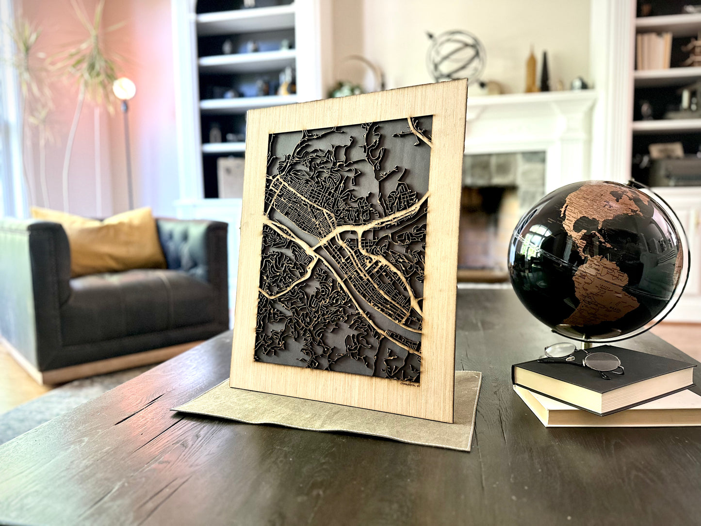 Charleston, WV City Street Map | Modern Wood Wall Art in a Minimalist design. 2 sizes