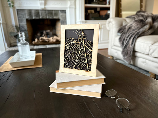 Chesapeake, VA City Street Map | Modern Wood Wall Art in a Minimalist design. 2 sizes