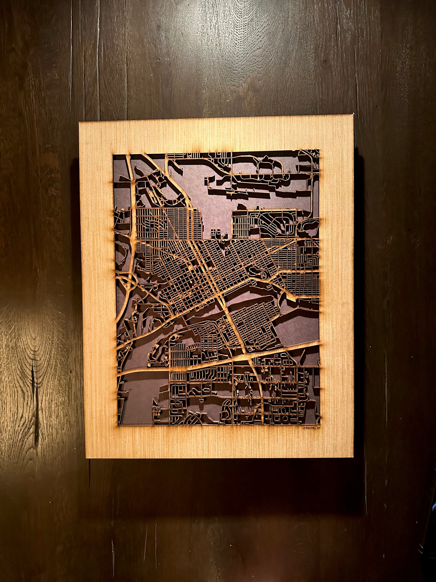 Cheyenne, WY City Street Map | Modern Wood Wall Art in a Minimalist design. 2 sizes
