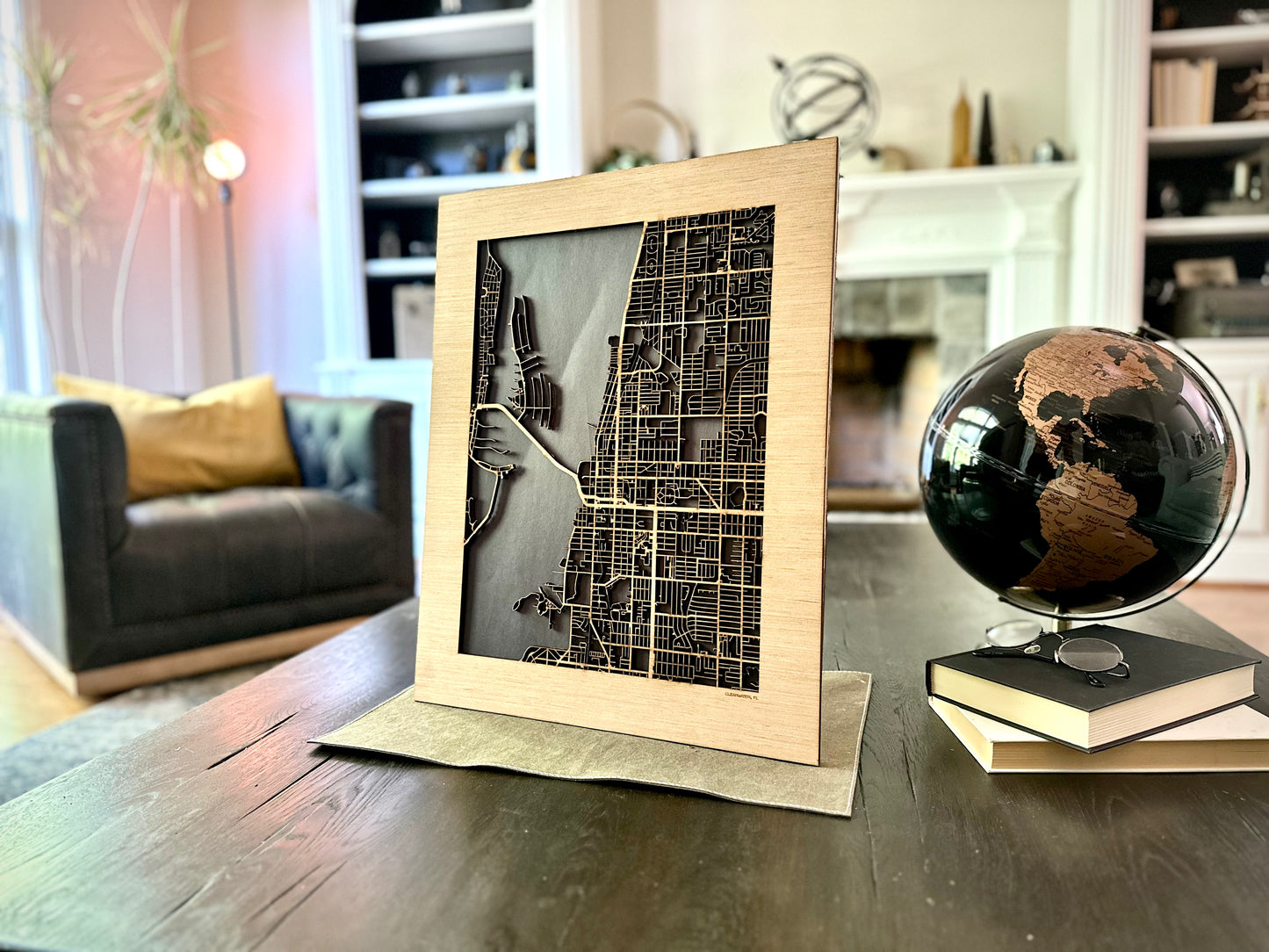 Clearwater, FL City Street Map | Modern Wood Wall Art in a Minimalist design. 2 sizes