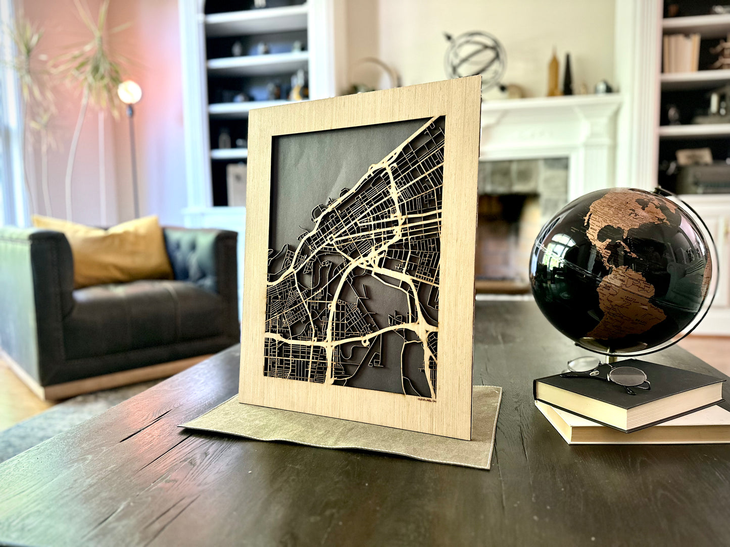 Cleveland, OH City Street Map | Modern Wood Wall Art in a Minimalist design. 3 sizes