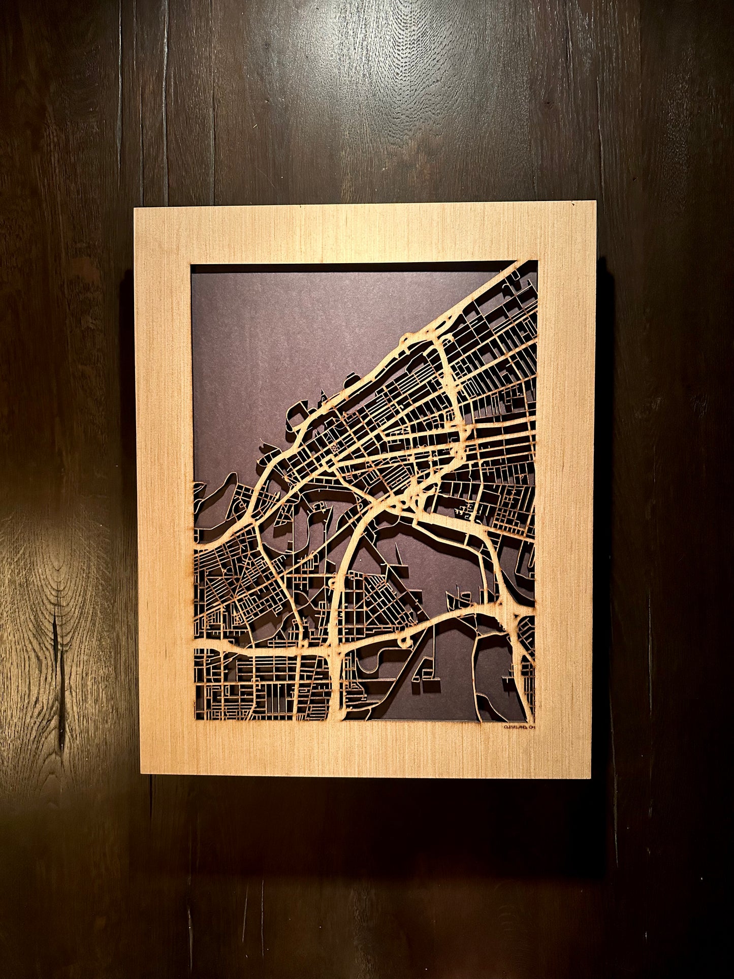 Cleveland, OH City Street Map | Modern Wood Wall Art in a Minimalist design. 3 sizes