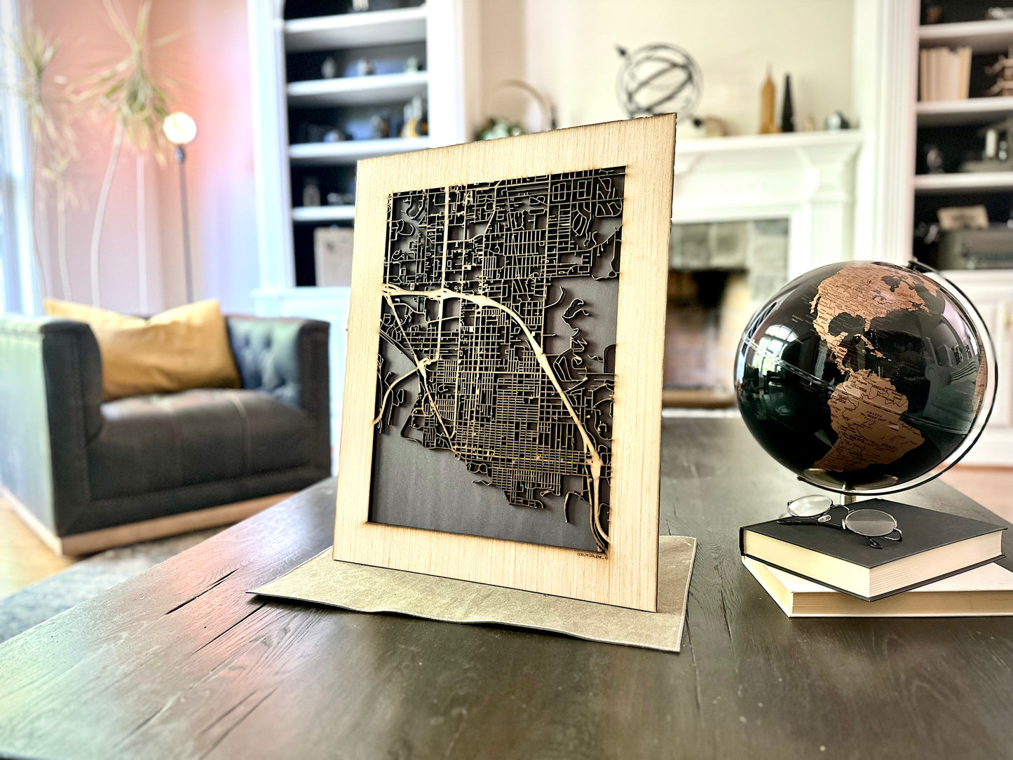 Coeur d'Alene, ID City Street Map | Modern Wood Wall Art in a Minimalist design. 2 sizes