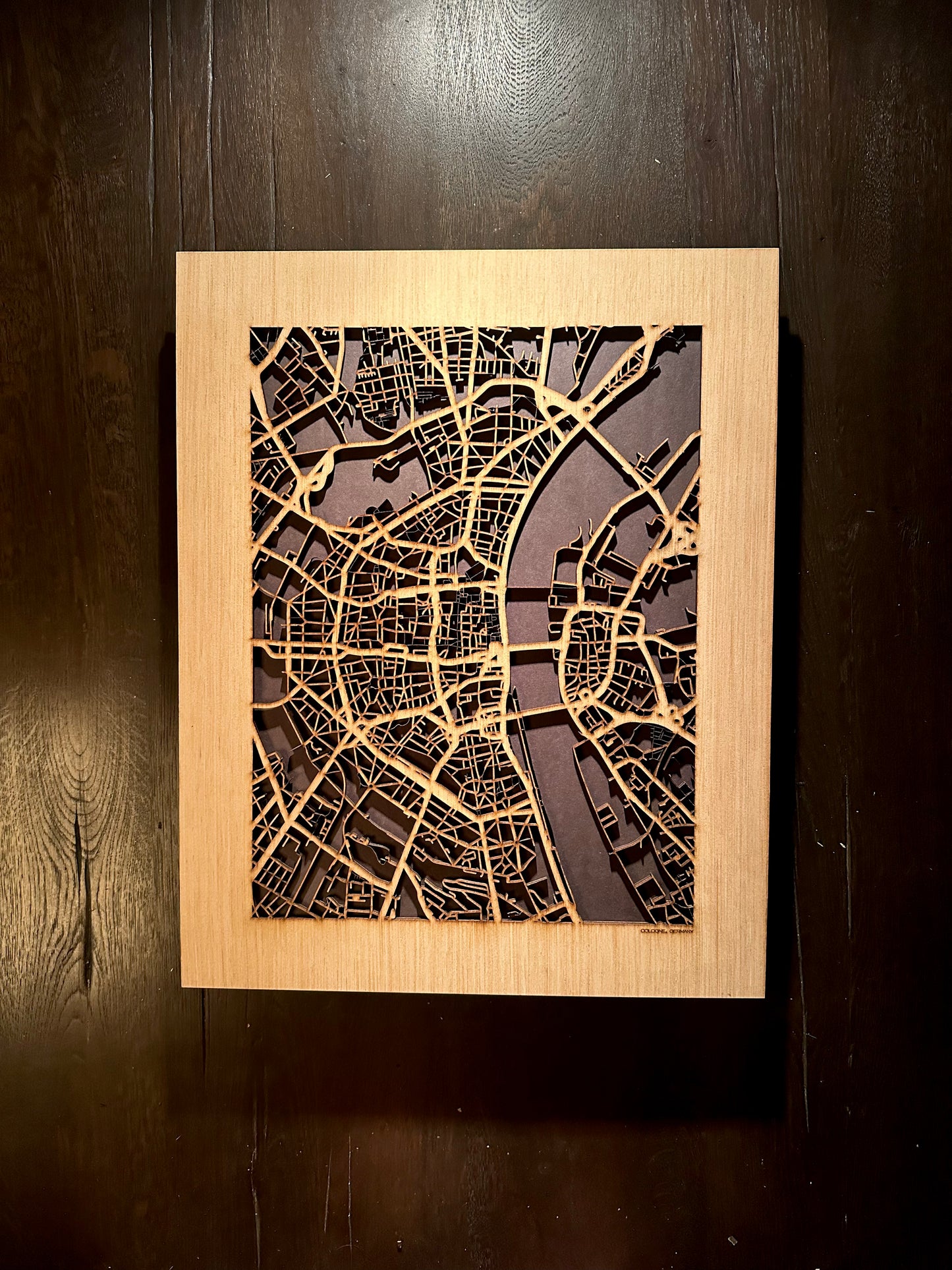 Cologne, Germany City Street Map | Modern Wood Wall Art in a Minimalist design. 2 sizes