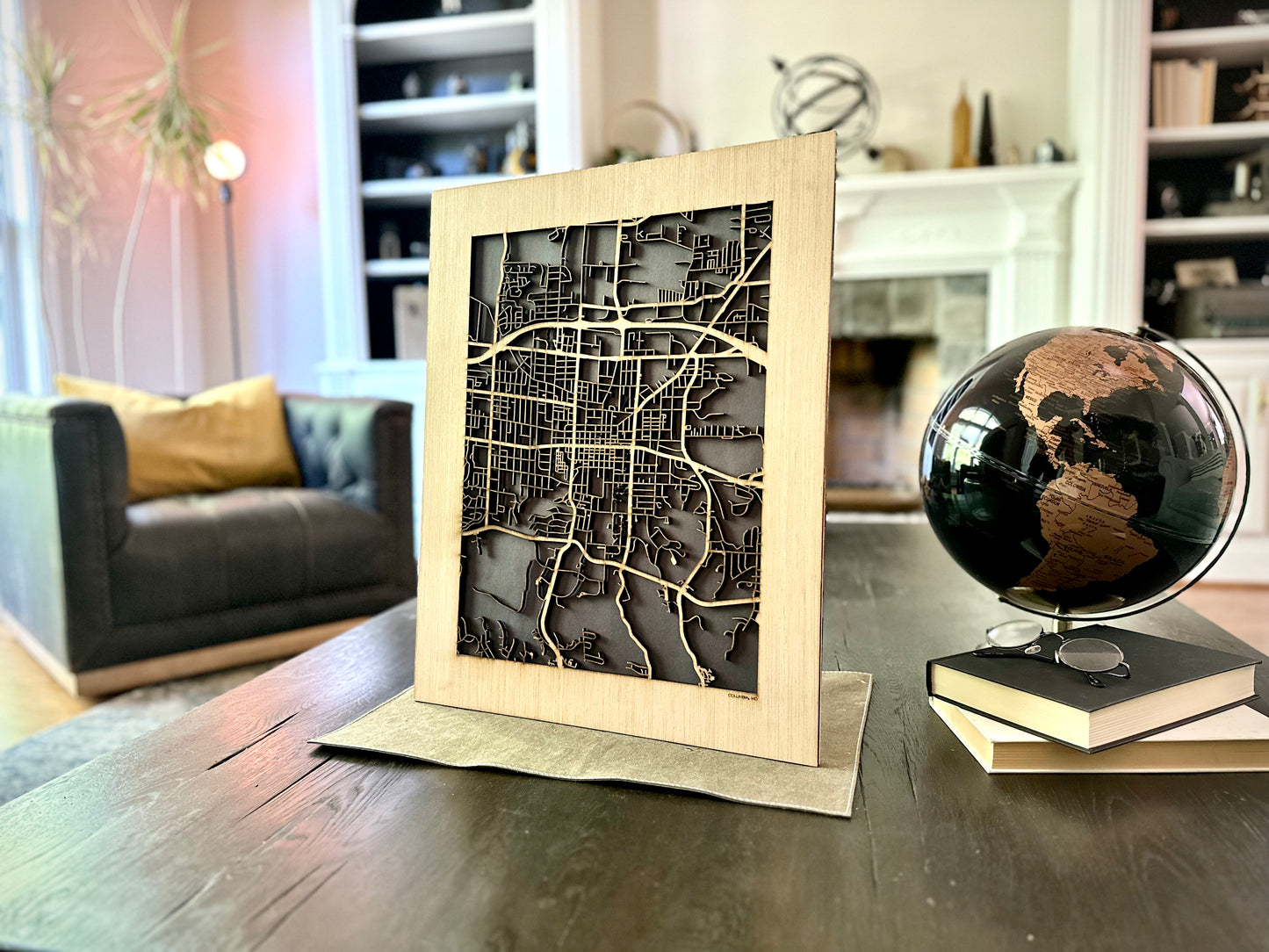 Columbia, MO City Street Map | Modern Wood Wall Art in a Minimalist design. 2 sizes