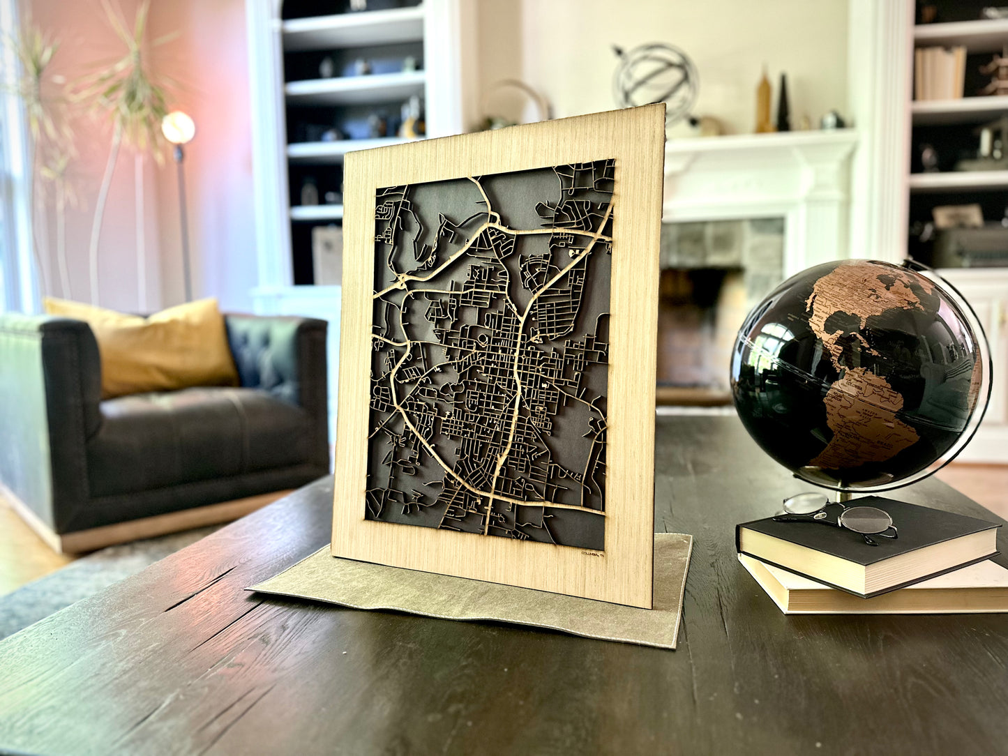 Columbia, TN City Street Map | Modern Wood Wall Art in a Minimalist design. 2 sizes