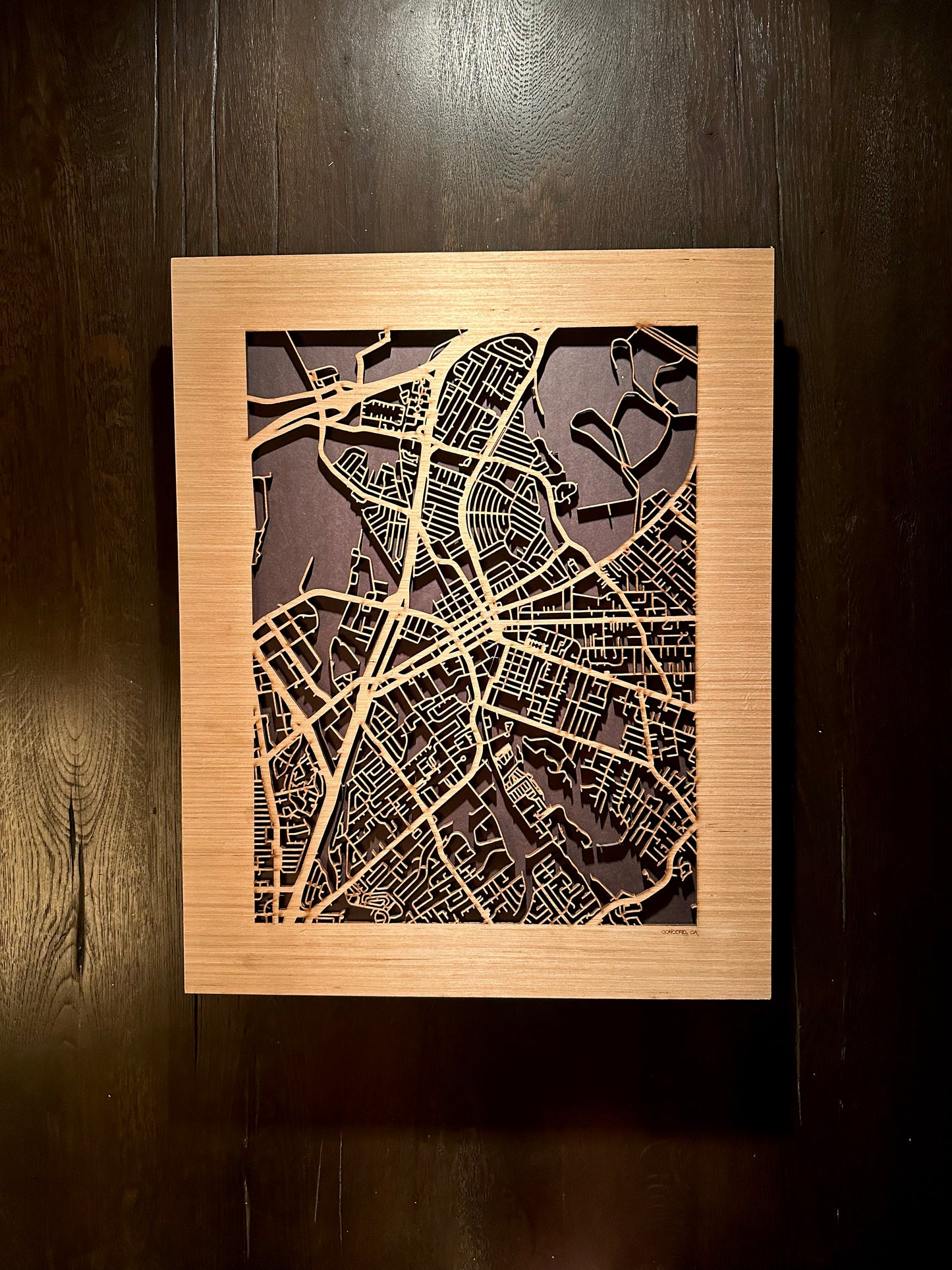 Concord, CA City Street Map | Modern Wood Wall Art in a Minimalist design. 2 sizes