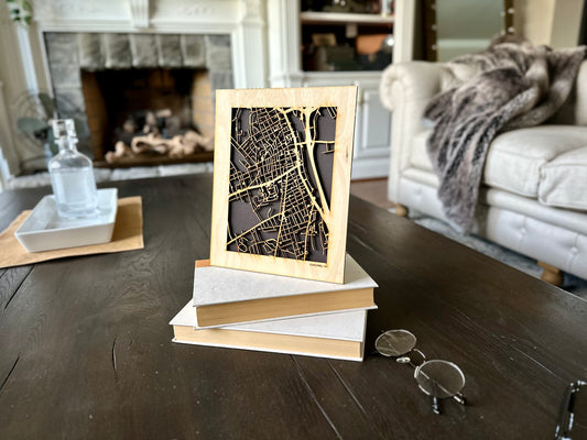 Concord, NH City Street Map | Modern Wood Wall Art in a Minimalist design. 2 sizes