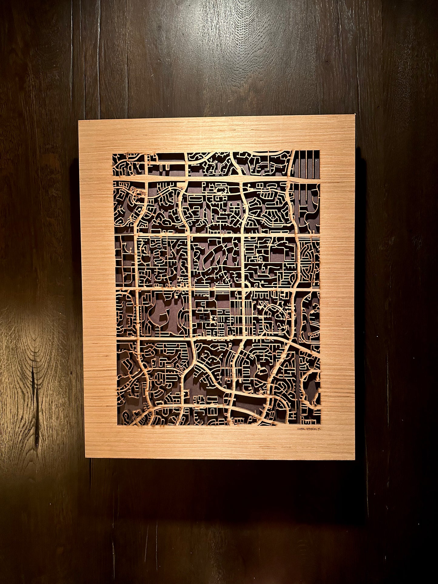 Coral Springs, FL City Street Map | Modern Wood Wall Art in a Minimalist design. 2 sizes