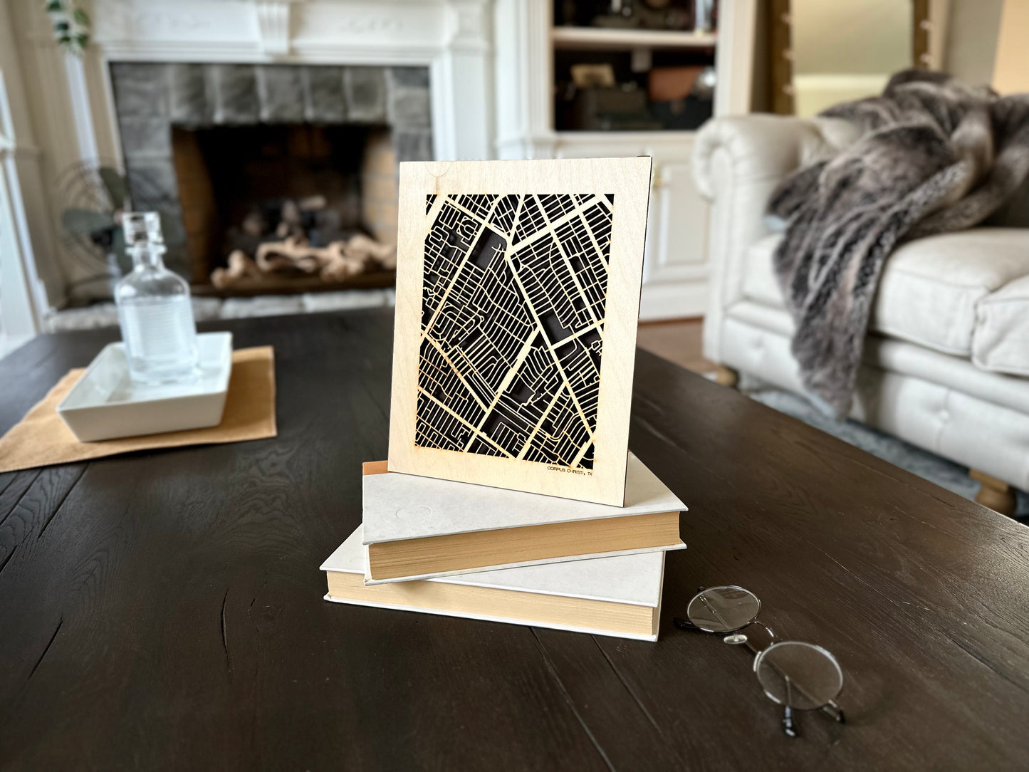 Corpus Christi, TX City Street Map | Modern Wood Wall Art in a Minimalist design. 2 sizes