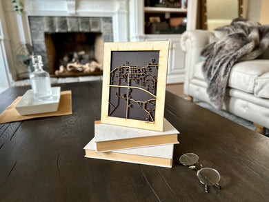 Coupeville, WA City Street Map | Modern Wood Wall Art in a Minimalist design. 2 sizes