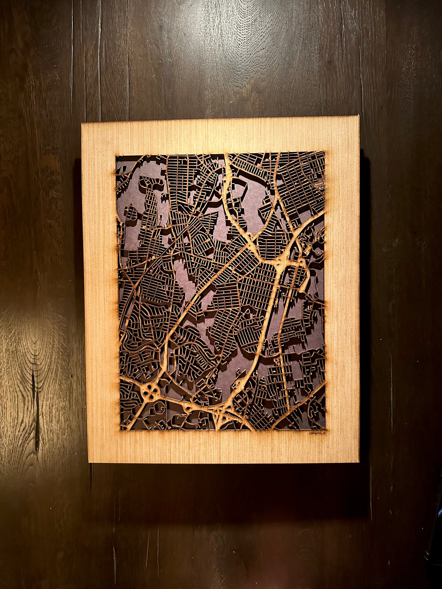 Cranston, RI City Street Map | Modern Wood Wall Art in a Minimalist design. 2 sizes