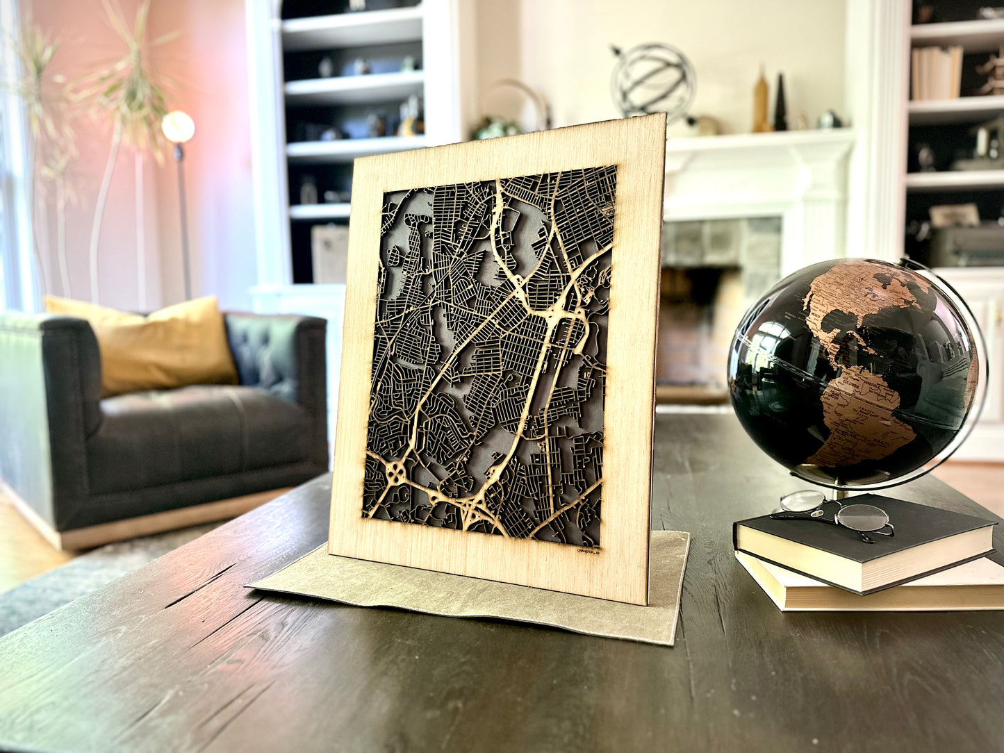 Cranston, RI City Street Map | Modern Wood Wall Art in a Minimalist design. 2 sizes