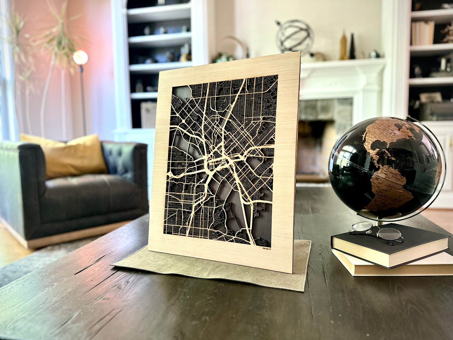 Dallas, TX City Street Map | Modern Wood Wall Art in a Minimalist design. 3 sizes