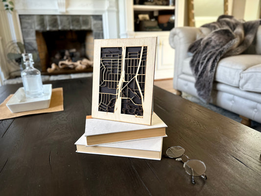 Daly City, CA City Street Map | Modern Wood Wall Art in a Minimalist design. 2 sizes