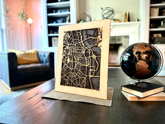 Delhi, India City Street Map | Modern Wood Wall Art in a Minimalist design. 2 sizes