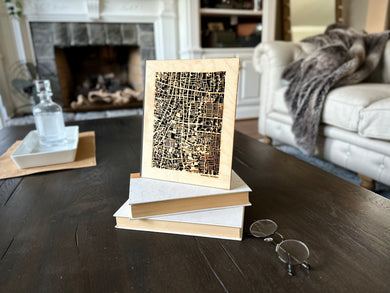 Denpasar, Indonesia City Street Map | Modern Wood Wall Art in a Minimalist design. 2 sizes