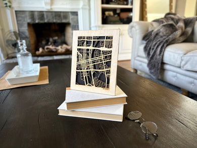 Des Moines, IA City Street Map | Modern Wood Wall Art in a Minimalist design. 2 sizes