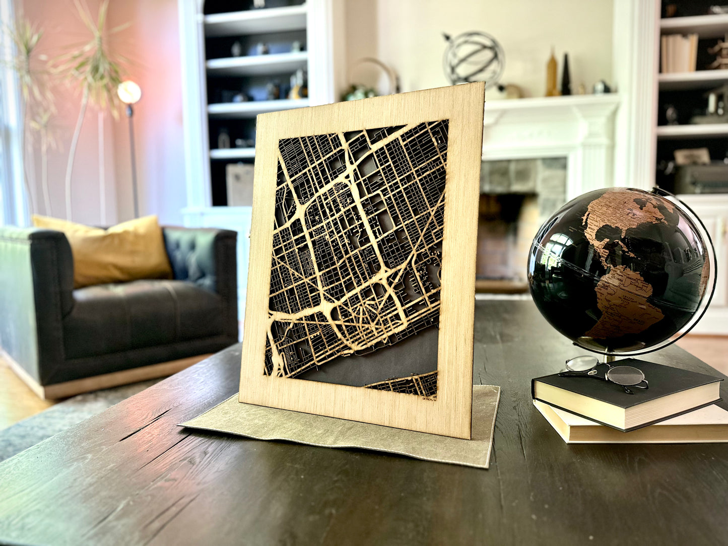 Detroit, MI City Street Map | Modern Wood Wall Art in a Minimalist design. 3 sizes