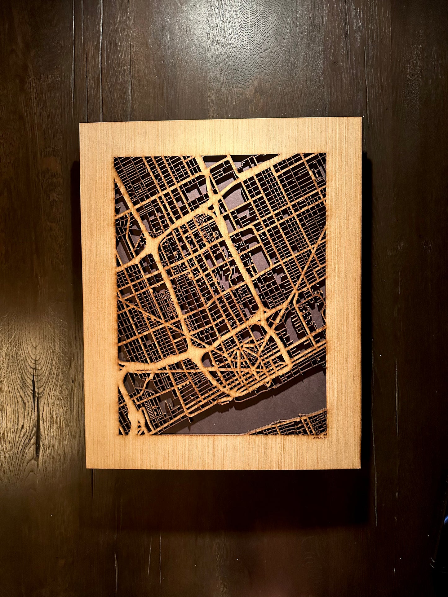Detroit, MI City Street Map | Modern Wood Wall Art in a Minimalist design. 3 sizes
