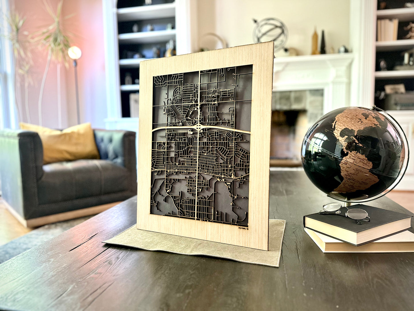 Dickinson, ND City Street Map | Modern Wood Wall Art in a Minimalist design. 2 sizes