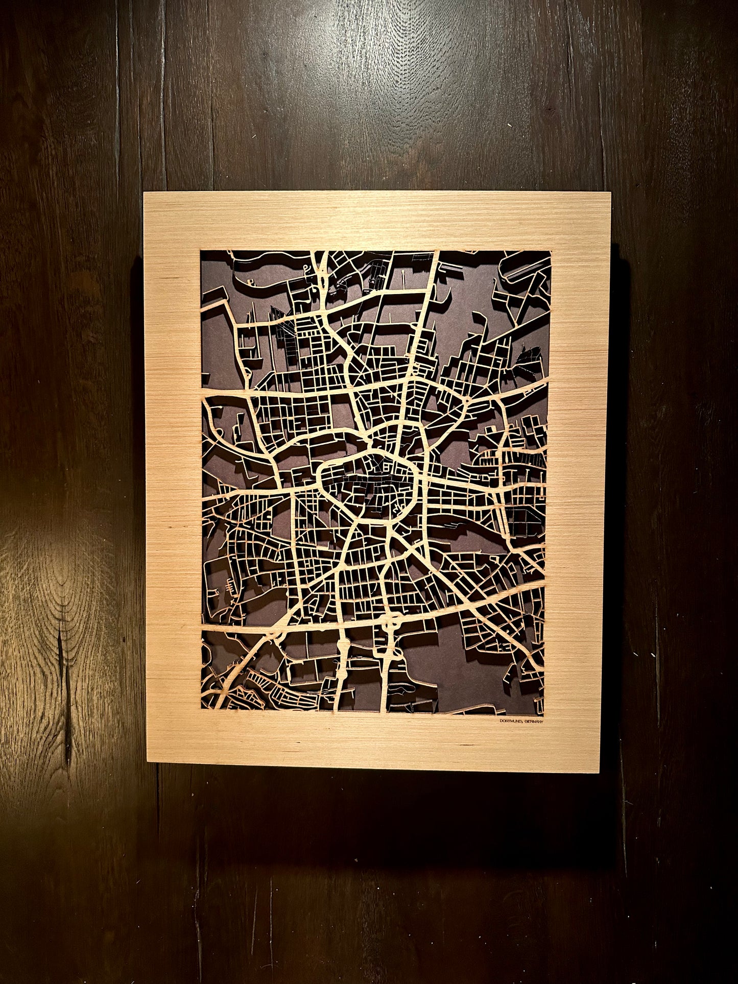 Dortmund, Germany City Street Map | Modern Wood Wall Art in a Minimalist design. 2 sizes
