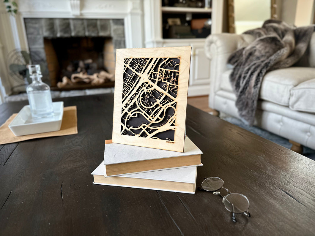 Dubai, UAE City Street Map | Modern Wood Wall Art in a Minimalist design. 2 sizes