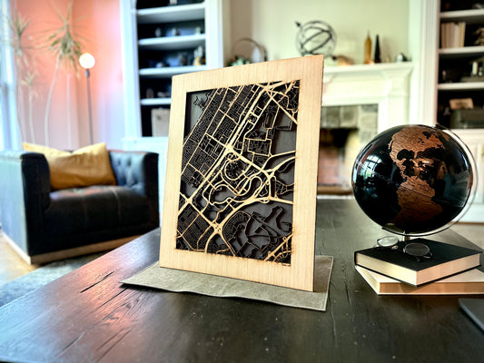 Dubai, UAE City Street Map | Modern Wood Wall Art in a Minimalist design. 2 sizes