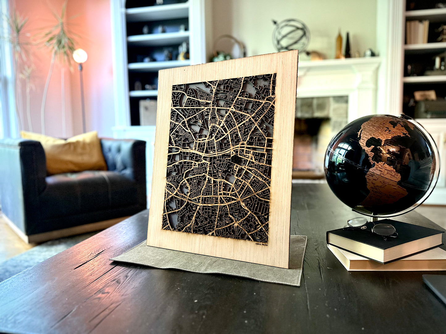 Dublin, Ireland City Street Map | Modern Wood Wall Art in a Minimalist design. 2 sizes