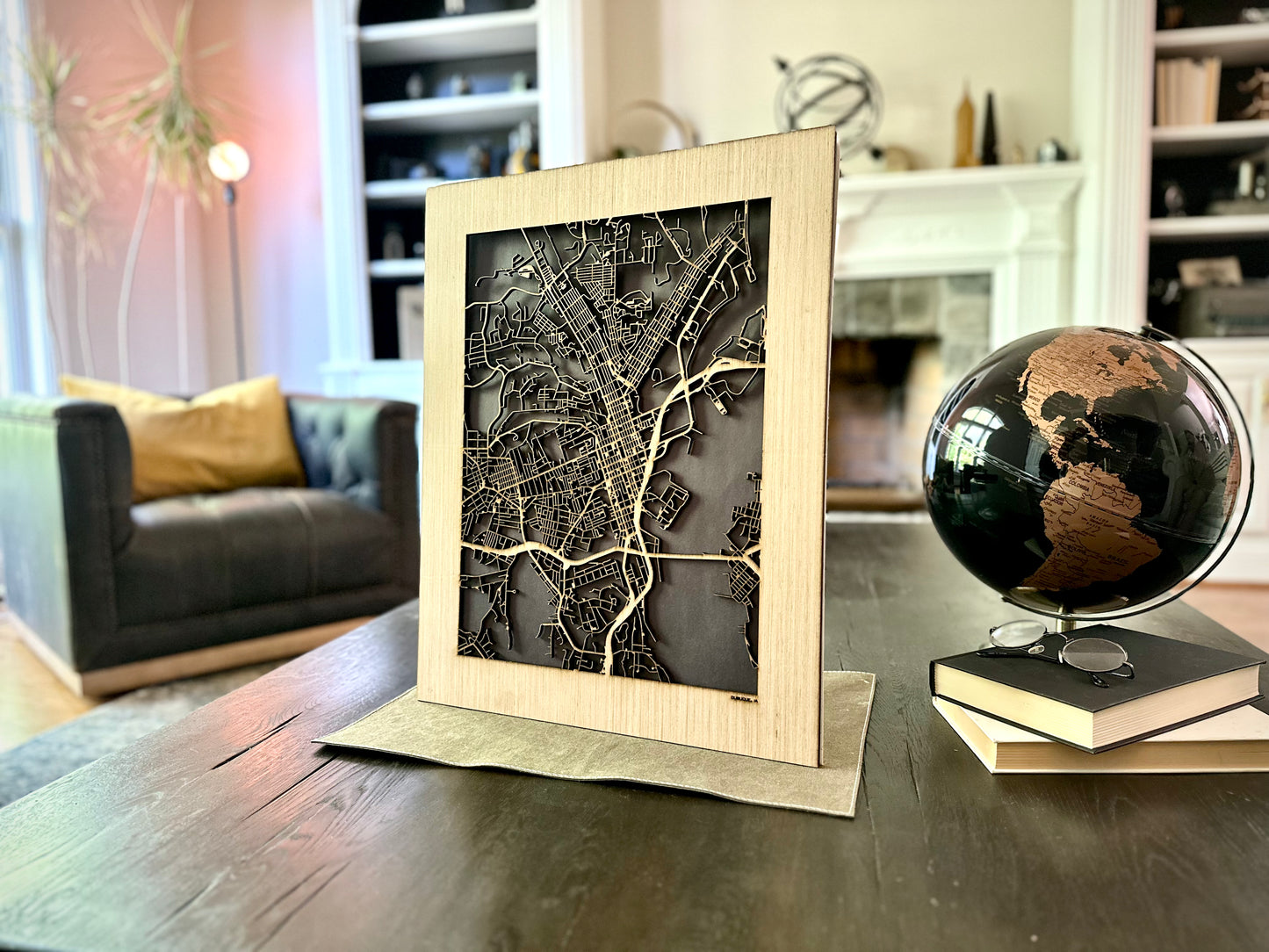 Dubuque, IA City Street Map | Modern Wood Wall Art in a Minimalist design. 2 sizes