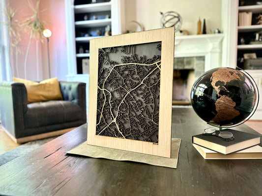 Duluth, GA City Street Map | Modern Wood Wall Art in a Minimalist design. 2 sizes