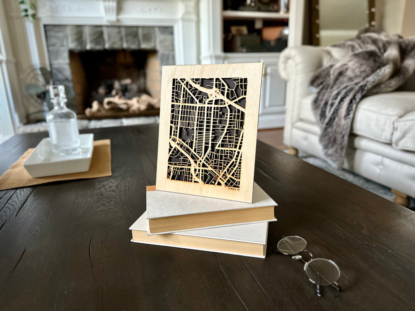 Durham, NC City Street Map | Modern Wood Wall Art in a Minimalist design. 2 sizes
