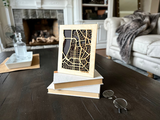 Dusseldorf, Germany City Street Map | Modern Wood Wall Art in a Minimalist design. 2 sizes