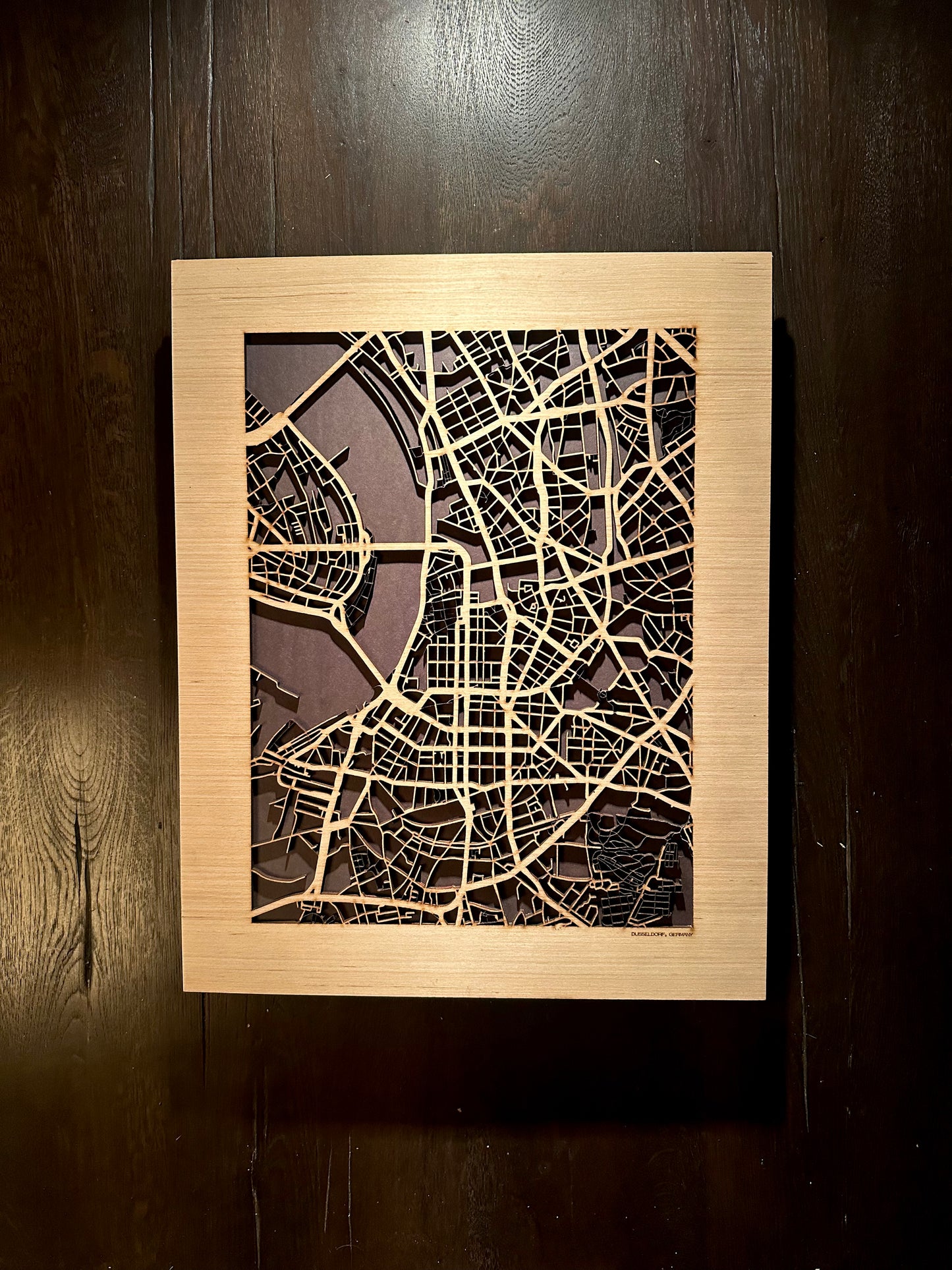 Dusseldorf, Germany City Street Map | Modern Wood Wall Art in a Minimalist design. 2 sizes