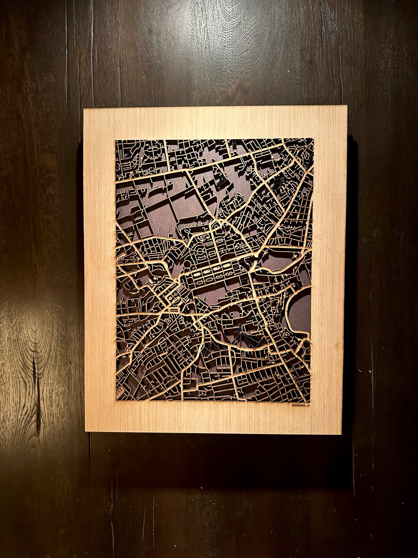 Edinburgh, UK City Street Map | Modern Wood Wall Art in a Minimalist design. 2 sizes