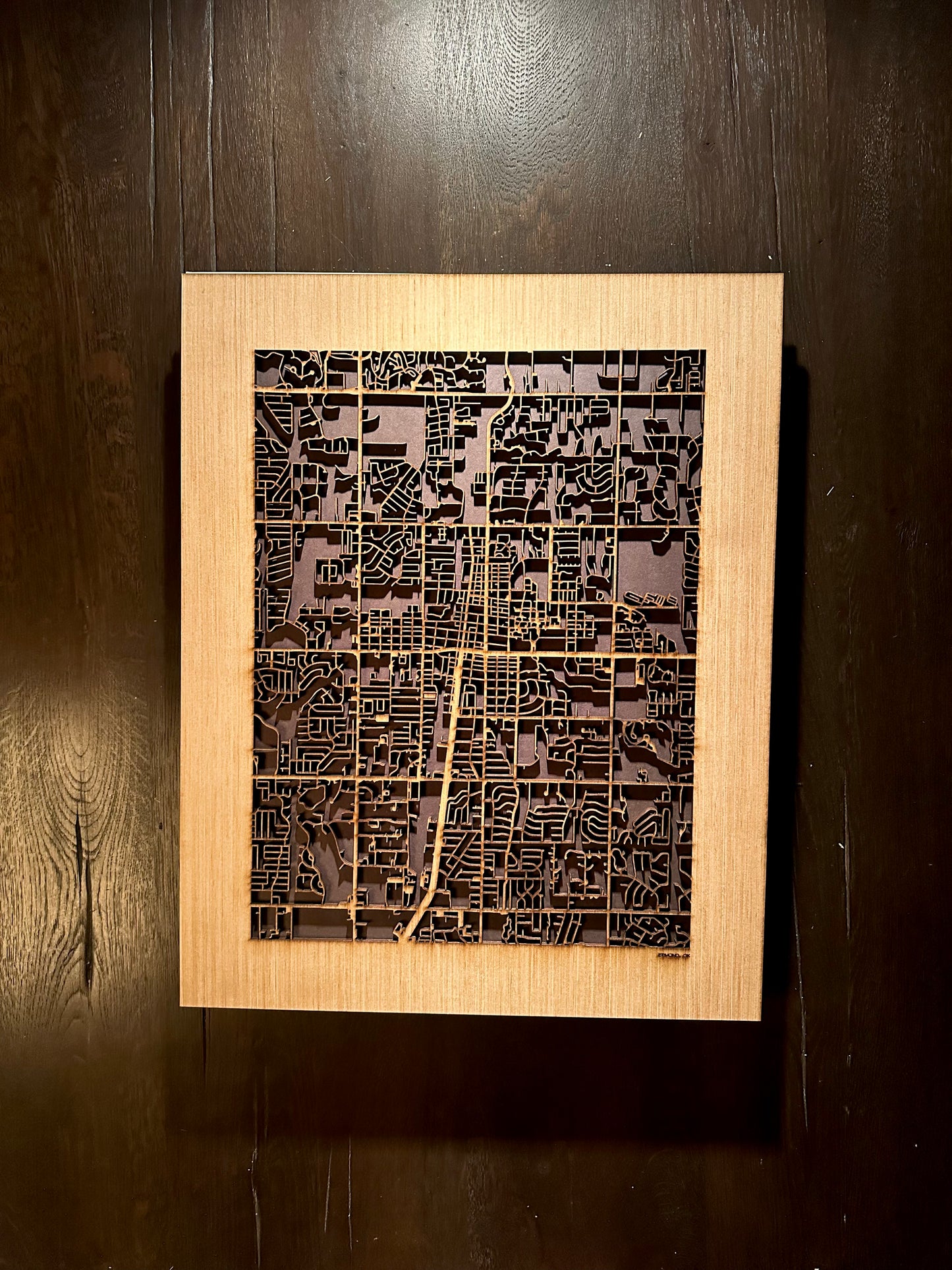 Edmond, OK City Street Map | Modern Wood Wall Art in a Minimalist design. 2 sizes