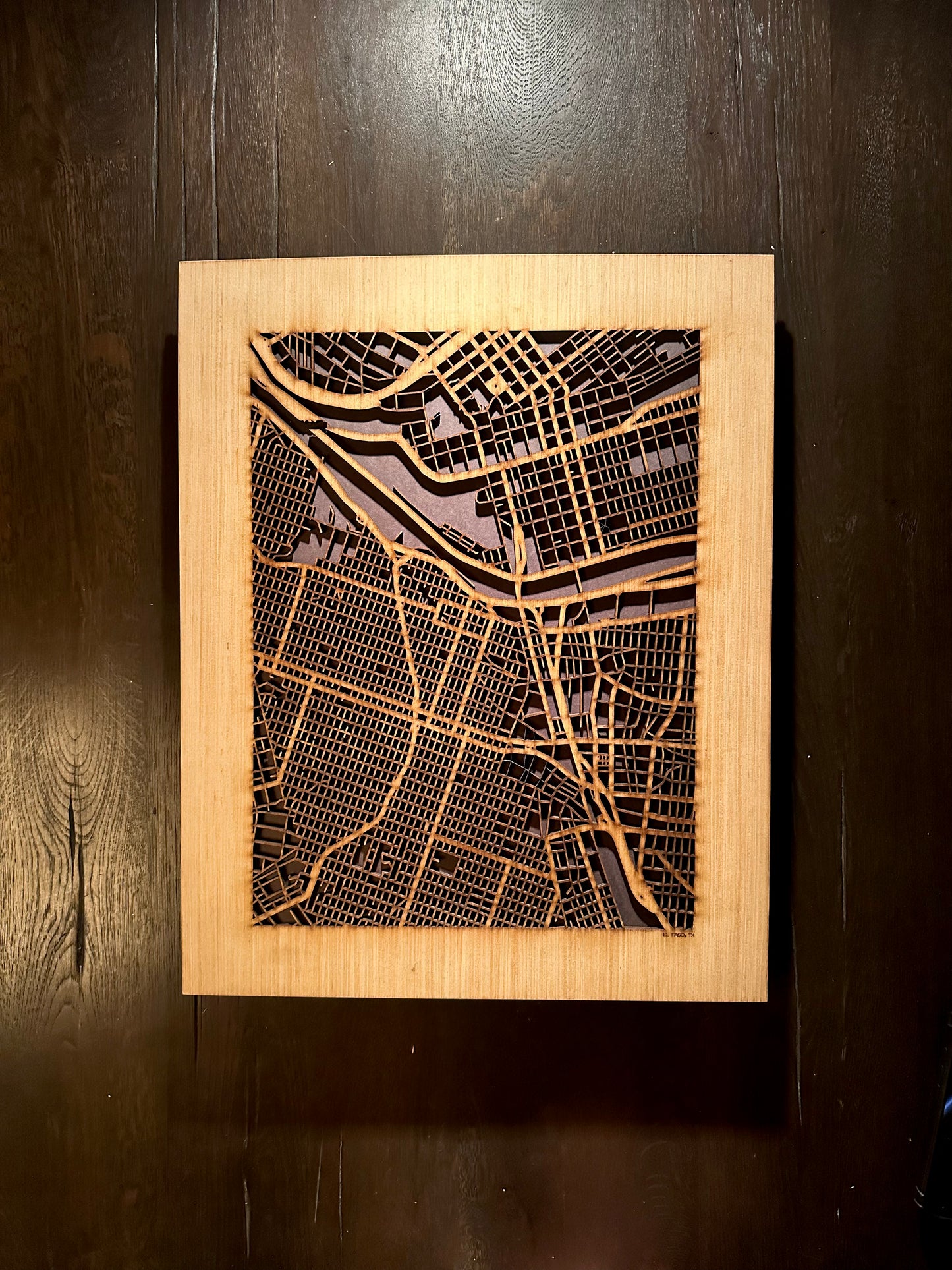 El Paso, TX City Street Map | Modern Wood Wall Art in a Minimalist design. 2 sizes