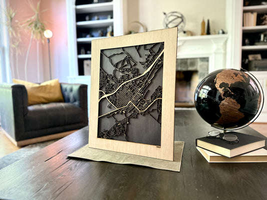 Elko, NV City Street Map | Modern Wood Wall Art in a Minimalist design. 2 sizes