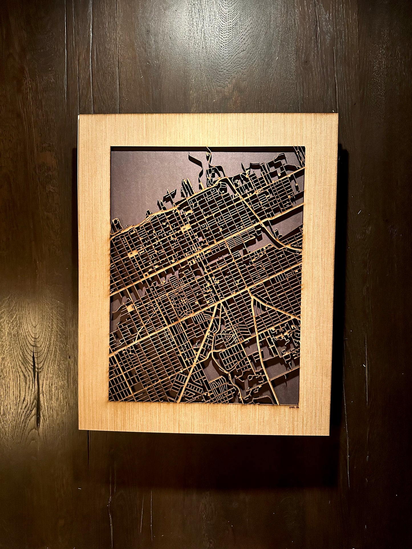 Erie, PA City Street Map | Modern Wood Wall Art in a Minimalist design. 2 sizes