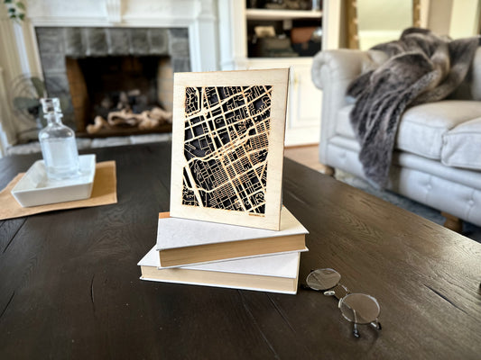Escondido, CA City Street Map | Modern Wood Wall Art in a Minimalist design. 2 sizes