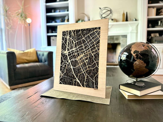 Escondido, CA City Street Map | Modern Wood Wall Art in a Minimalist design. 2 sizes