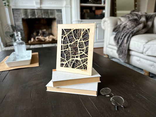 Essen, Germany City Street Map | Modern Wood Wall Art in a Minimalist design. 2 sizes
